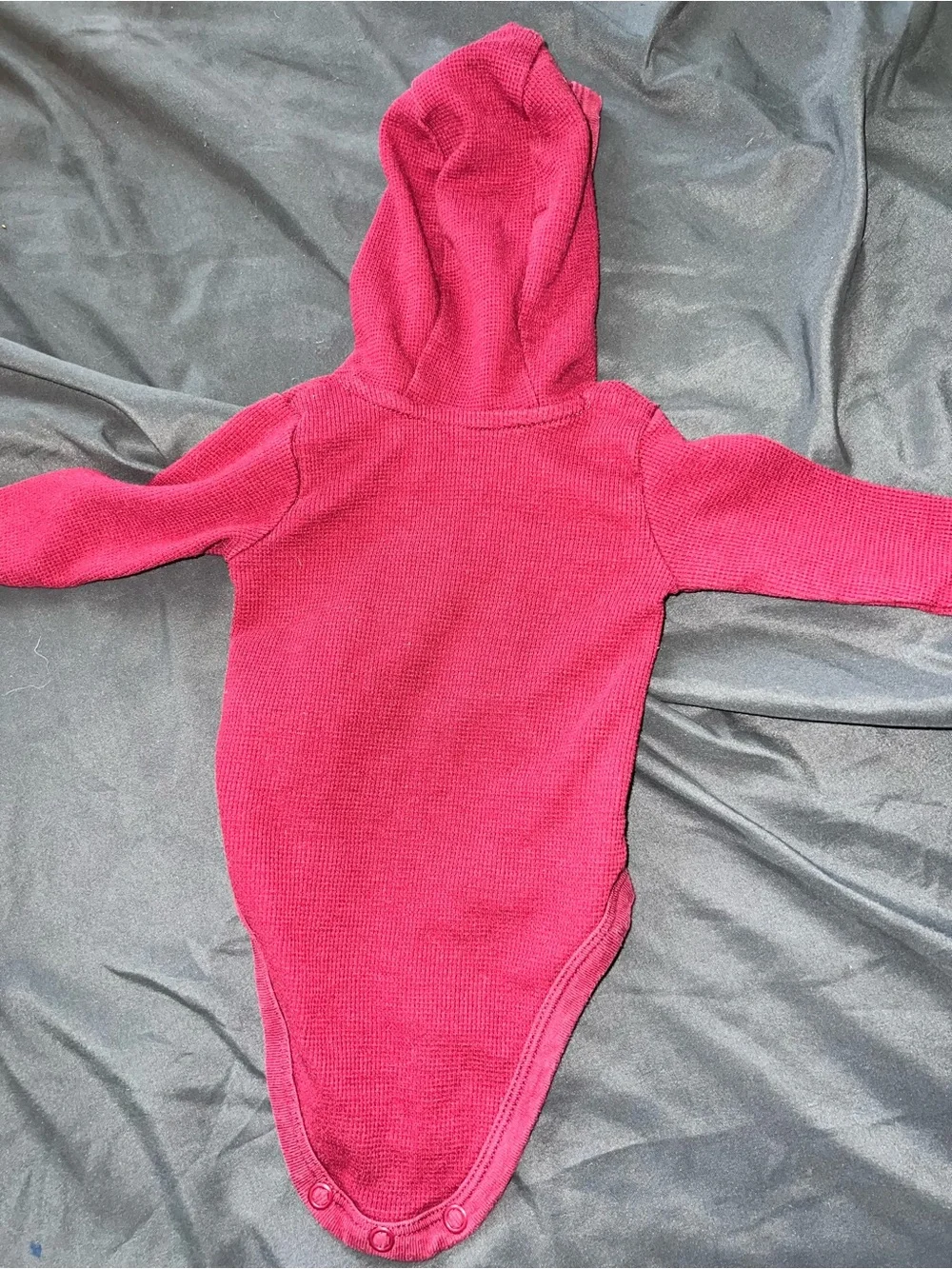 Carter's Hooded Waffle One-Piece in Bright Pink